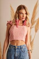 Cropped Manga Asa Franzida Rosa Yacamim F3