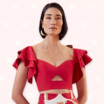 Cropped Manga Babado - Moda Casual Chic Cropped Manga Babado - Moda Casual Chic