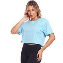 Cropped Manga Curta Feminino Dry Proteção UV Blusa Blusinha Academia Treino