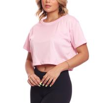 Cropped Manga Curta Feminino Dry Proteção UV Blusa Blusinha Academia Treino