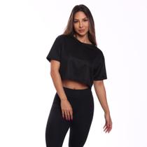 Cropped Manga Curta Mulher Dry Proteção UV Blusa Blusinha Academia Treino