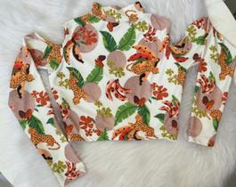 Cropped Manga Longa Estampado