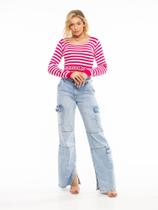 Cropped Manga Longa Feminino Moda Gringa