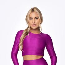 Cropped Manga Longa Justo Feminino Poliamida Laminado Bojo Cropped Manga Longa Justo Feminino Poliamida Laminado Bojo