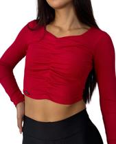 Cropped manga longa K2B franzido Pietrine