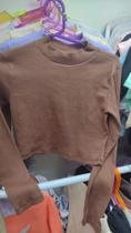 Cropped manga longa marrom escuro Cropped manga longa marrom escuro