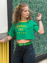 Cropped Max Brasil com estrelas 100% Algodão