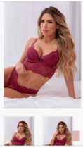 Cropped microfibra e renda Cropped microfibra e renda