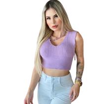 Cropped Modal Feminino Moda Tricot Cropeed Blogueira