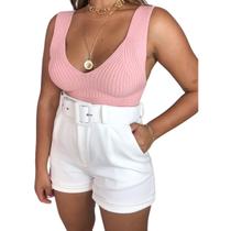 Cropped Modal Feminino Moda Tricot Cropeed Blogueira