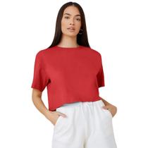 Cropped Modinha Larguinho 100% Algodão Vermelho