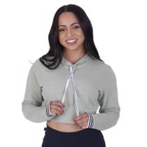 Cropped moletinho algodão feminino casual capuz orbis