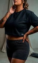 Cropped Moletinho Plus Size Despojado Estiloso Confort 223 Cropped Moletinho Plus Size Despojado Estiloso Confort 223