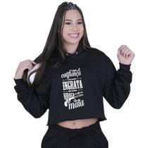 Cropped Moletom Feminino A confiança Racionais Mcs