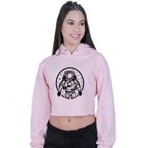 Cropped Moletom Feminino Astronauta Universo