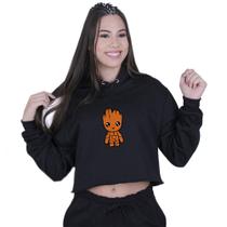 Cropped Moletom Feminino Baby Groot Guardião