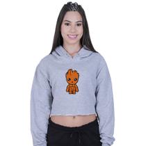 Cropped Moletom Feminino Baby Groot Guardião Cropped Moletom Feminino Baby Groot Guardião