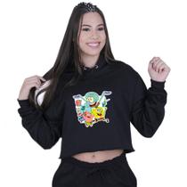 Cropped Moletom Feminino Bob Esponja Personagens
