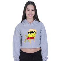 Cropped Moletom Feminino Bob Esponja Praiou Cropped Moletom Feminino Bob Esponja Praiou