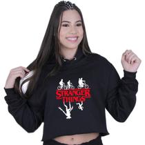 Cropped Moletom Feminino Com Capuz Série Stranger Things