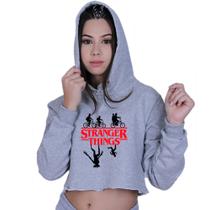 Cropped Moletom Feminino Com Capuz Série Stranger Things