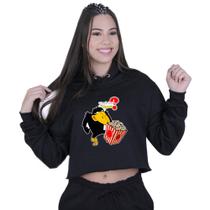 Cropped Moletom Feminino Corvo Jubileu Pipoca