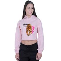 Cropped Moletom Feminino Estampado com Capuz Presente Dia Das Mães