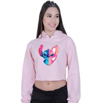 Cropped Moletom Feminino Lilo and Angel Love