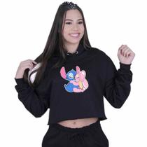 Cropped Moletom Feminino Lilo e Angel Kiss