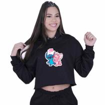 Cropped Moletom Feminino Lilo e angel Love