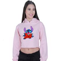 Cropped Moletom Feminino Lilo Stitch Alien