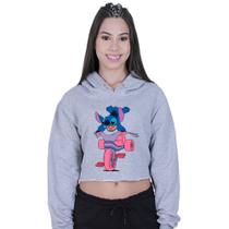 Cropped Moletom Feminino Lilo Stitch Motoca