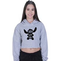 Cropped Moletom Feminino Lilo Stitch Ohana Family
