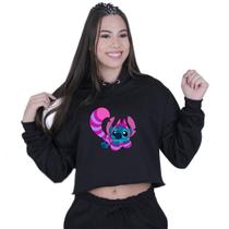 Cropped Moletom Feminino Lilo Stitch Raposa