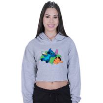 Cropped Moletom Feminino Lilo Stitch Soneca