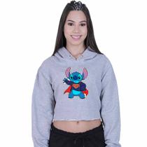 Cropped Moletom Feminino Lilo Stitch Super Homen Cropped Moletom Feminino Lilo Stitch Super Homen