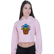 Cropped Moletom Feminino Lilo Stitch yoda Star Wars