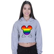 Cropped Moletom Feminino Mickey Colorido LGBT