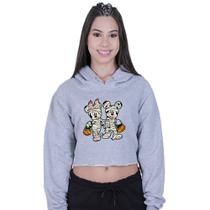 Cropped Moletom Feminino Mickey Minnie Halloween