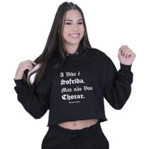 Cropped Moletom Feminino Racionais Mcs A vida Cropped Moletom Feminino Racionais Mcs A vida