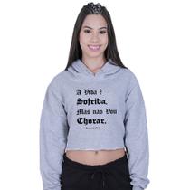 Cropped Moletom Feminino Racionais Mcs A vida