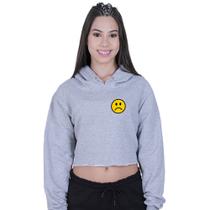 Cropped Moletom Feminino Sad Smile Bad Tumblr