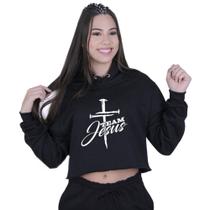 Cropped Moletom Feminino Team Jesus Cristo