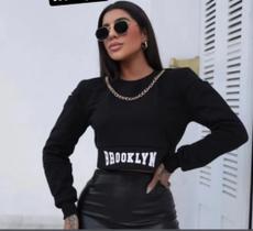 Cropped moletom manga longa Cropped moletom manga longa