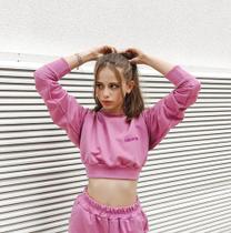 Cropped Moletom Rosa