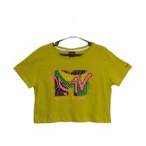 Cropped mtv feminina blusa camiseta