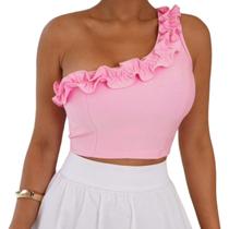 Cropped mula manca babado Cropped mula manca babado