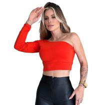 Cropped Mula Manca Manga Longa Com Bojo Top Feminina