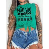 Cropped nó colorido verde eu to um nojo