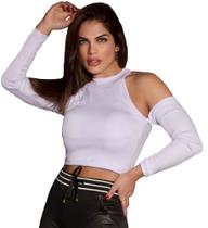 Cropped Ombro Caido Manga Longa Ref.15358